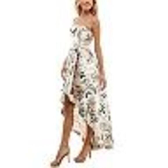 Speechless Floral Strapless Dress Hi Low - Picture 2 of 3
